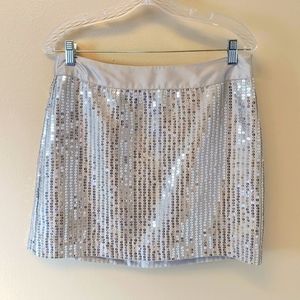 Gap, Silver Sequin Mini Skirt, Size 8